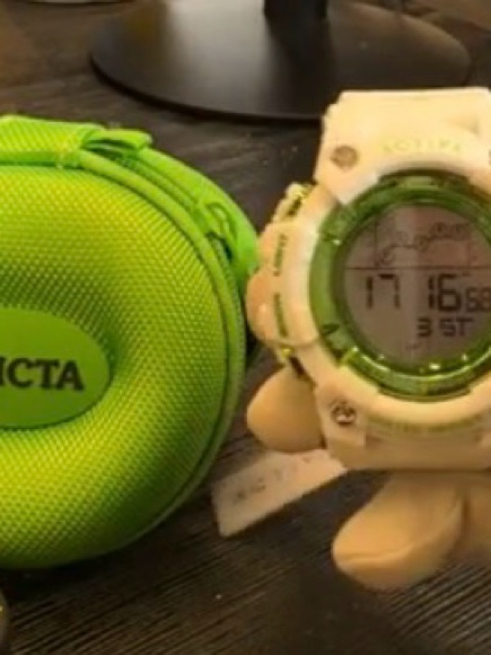 Invicta White and Green Digital Sport Watch with Green Case